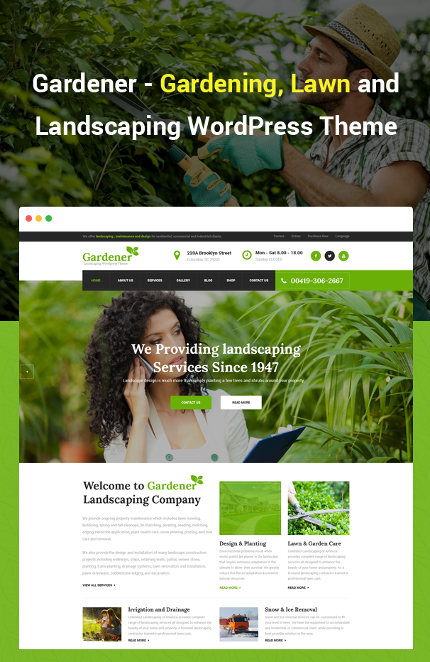 Gardener – Gardening, Lawn & Landscaping WP Theme
