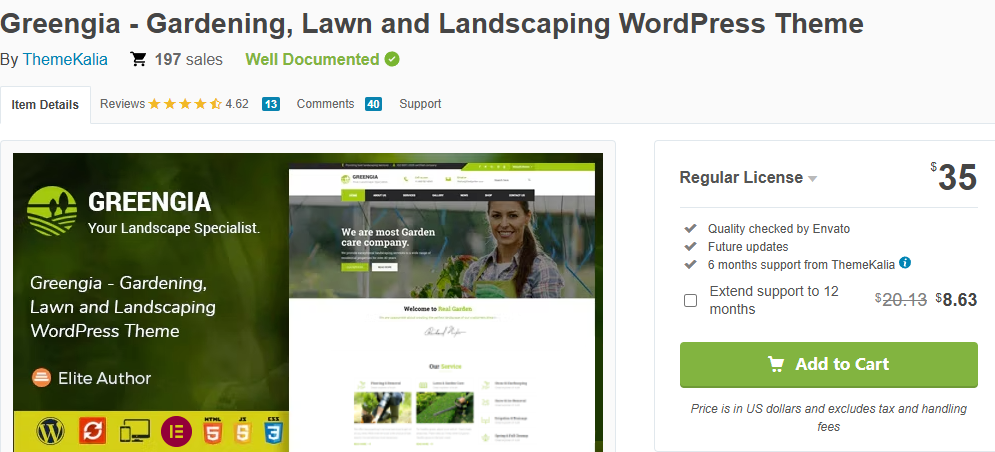 Greengia – Gardening, Lawn & Landscaping WordPress Theme-Best WordPress Themes for Landscaping Businesses