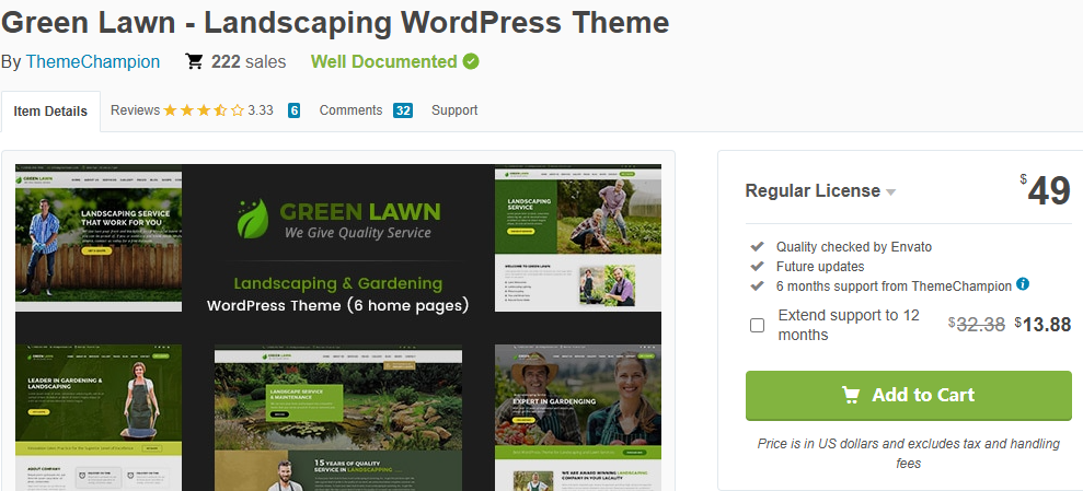 Green Lawn – Gardening & Landscaping WP Theme-Best WordPress Themes for Landscaping Businesses