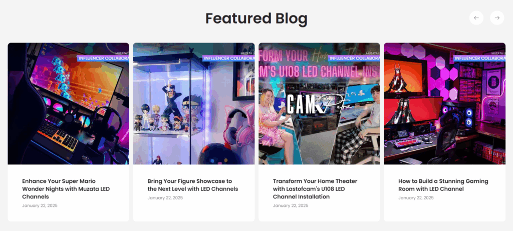 Muzata LED Shopify Website Build Case Study-Our Design and Construction Approach-Integrating Content for Engagement