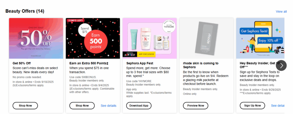 Design Highlights-Rewards and Loyalty System-How We Built Sephora’s WordPress eCommerce Website