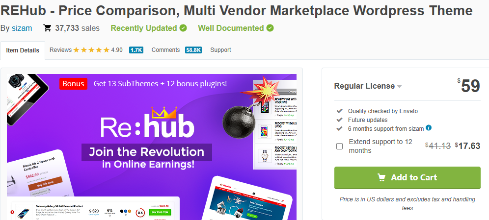 Rehub Multi-Vendor, Shop & Affiliate Theme