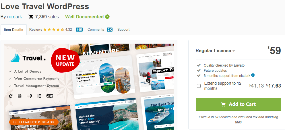 Love Travel – Creative Travel Agency Theme-Top WordPress Travel Themes for Agencies and Tours