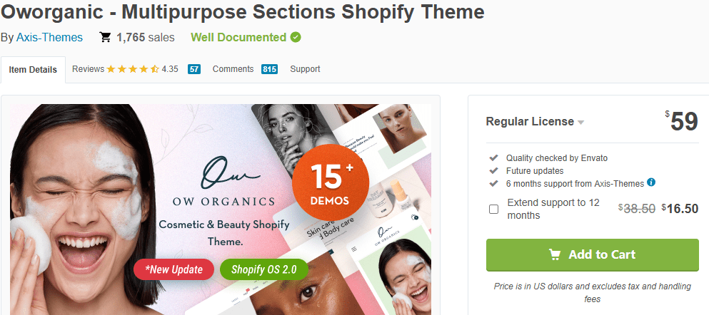 Oworganic Multipurpose Sections Theme
