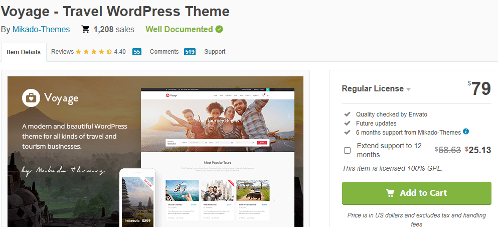 Voyage – Modern Travel Tour Booking Theme-Top WordPress Travel Themes for Agencies and Tours
