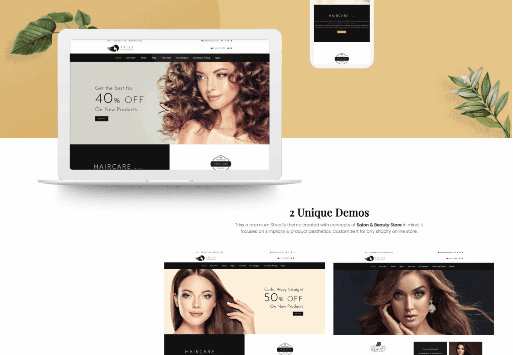 Triss Saloon & Barber Store Theme-Best Shopify Themes for Health and Beauty Stores