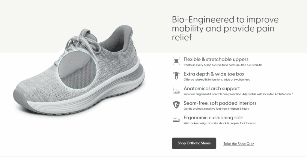 OrthoFeet Shopify Website Design Case Study-Key Features We Implemented-Product Education Sections