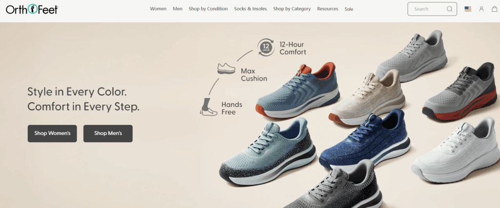 OrthoFeet Shopify Website Design Case Study-Our Approach to Shopify Website Construction-Building a Conversion-Ready Homepage