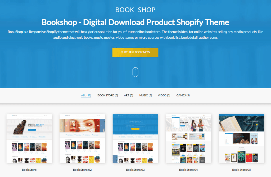 Bookshop Shopify Theme-Best Shopify Entertainment Themes Compared