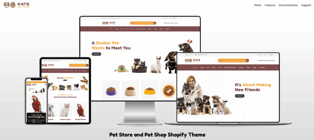 Kate Dog & Pets Shopify Theme-Best Shopify Entertainment Themes Compared