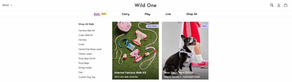 How we built and designed Wild One’s Shopify pet website-Our Approach to Shopify Website Construction-Customer-Centric Navigation