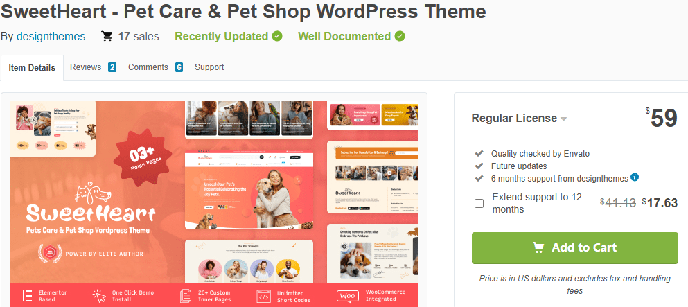SweetHeart – Pet Care & Pet Shop Theme-Top Pet Care & Store WordPress Themes