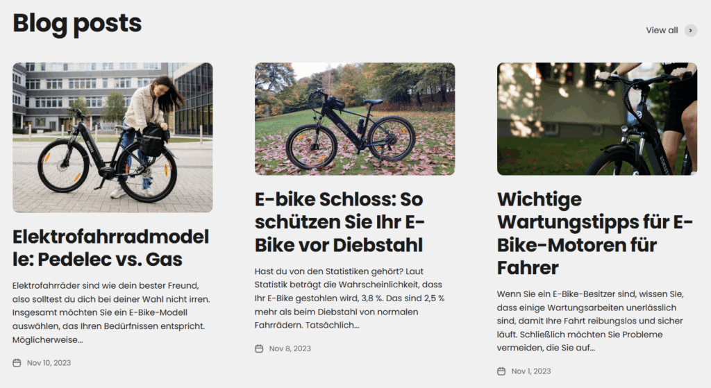 Design and Content Integration-Educational Content-Scalable WordPress Website Build for Eskute eBikes