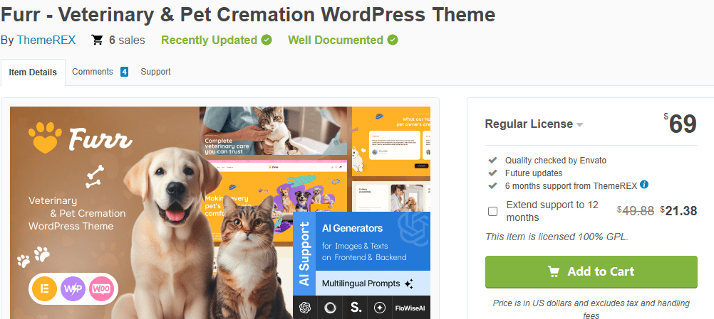 Furr – Veterinary & Pet Cremation Theme-Top Pet Care & Store WordPress Themes