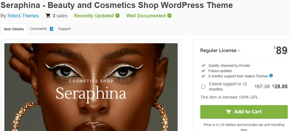 Seraphina – Beauty & Cosmetics Shop Theme-Best WordPress Themes for Beauty Brands
