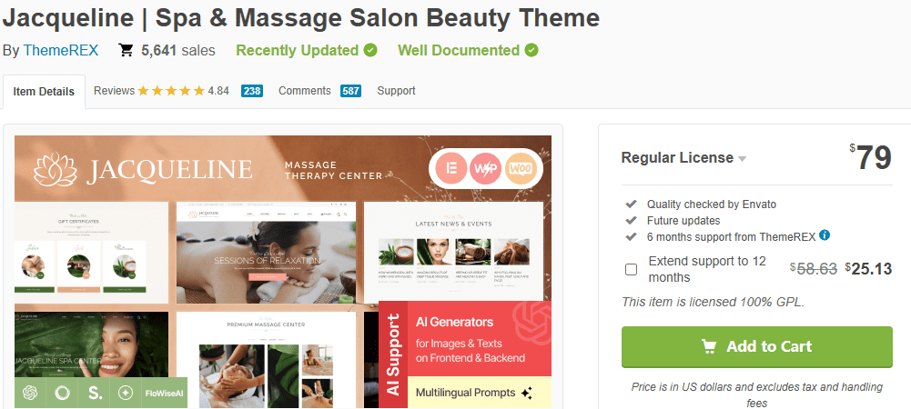 Jacqueline – Spa & Massage Salon Theme-Best WordPress Themes for Beauty Brands