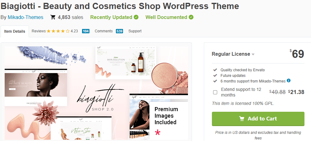 Biagiotti – Beauty & Cosmetics Shop Theme-Best WordPress Themes for Beauty Brands