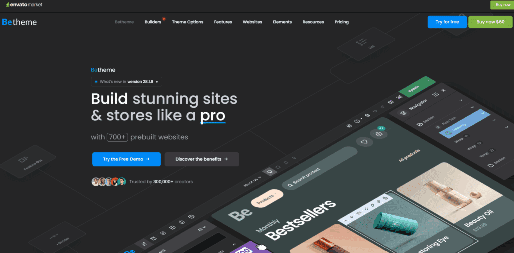 Melhores Temas WordPress para Sites de Negócios-BeTheme - Rico em Funcionalidades e Flexível