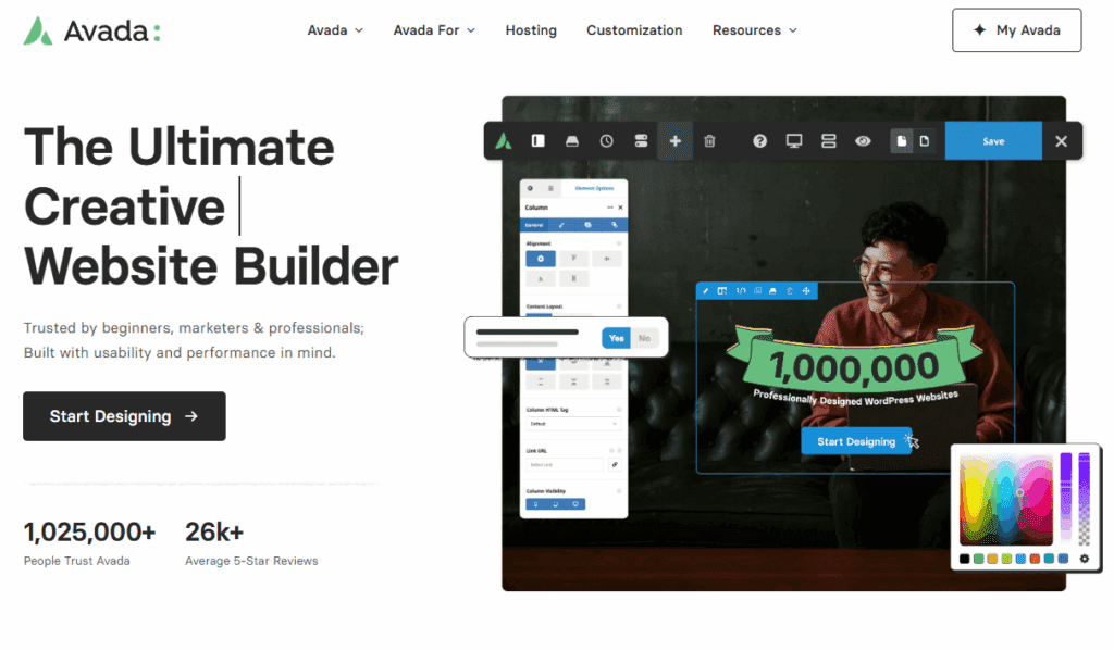 Top WordPress-Themes für Geschäftswebsites-Avada - Das Vielseitige Kraftpaket