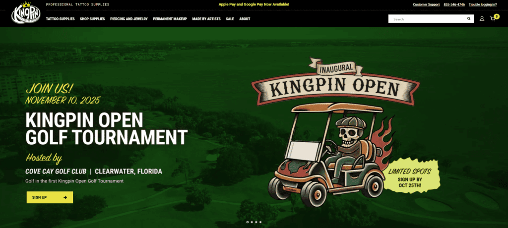 Design Process and Integration-Balancing Visuals and Functionality-WordPress Website Design for Kingpin Tattoo Supply