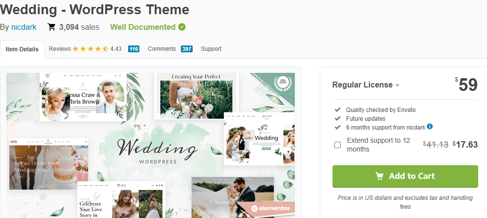 Wedding - WordPress Theme