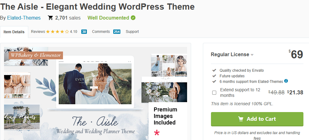 The Aisle - Elegant Wedding WordPress Theme