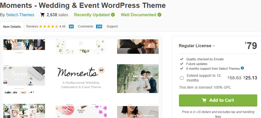 Moments - Wedding & Event WordPress Theme