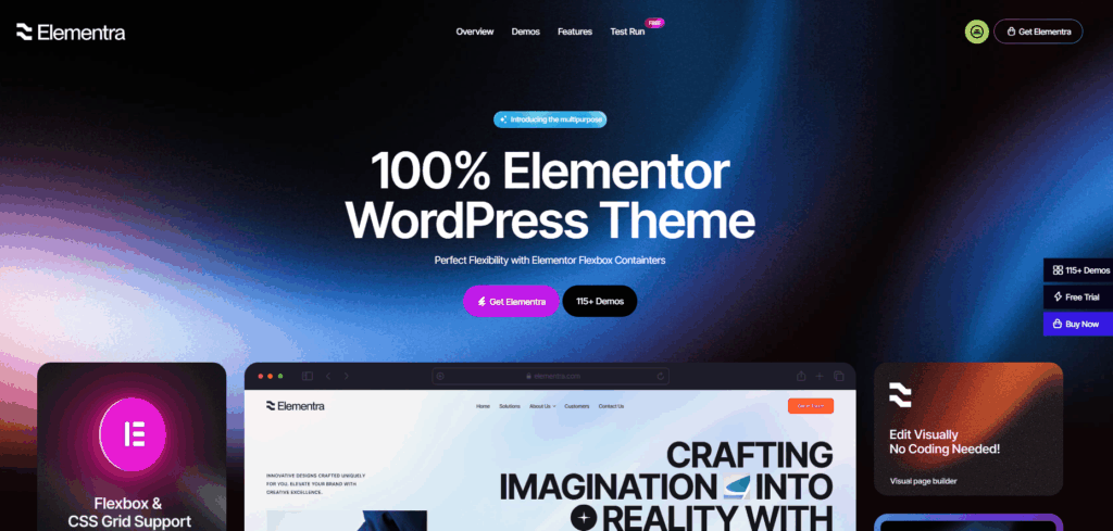 Top WordPress Themes for Business Websites-Elementra - Perfect for Elementor Users