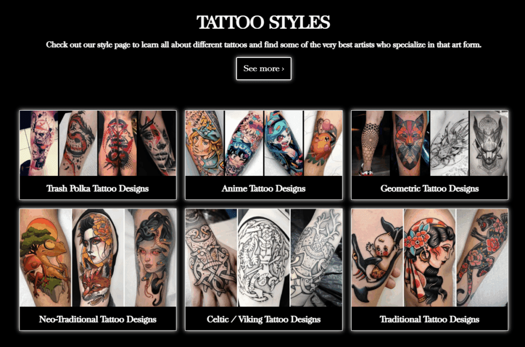 Shopify Website Construction for TattooDesign-Our Approach to Shopify Website Construction-Content Organization
