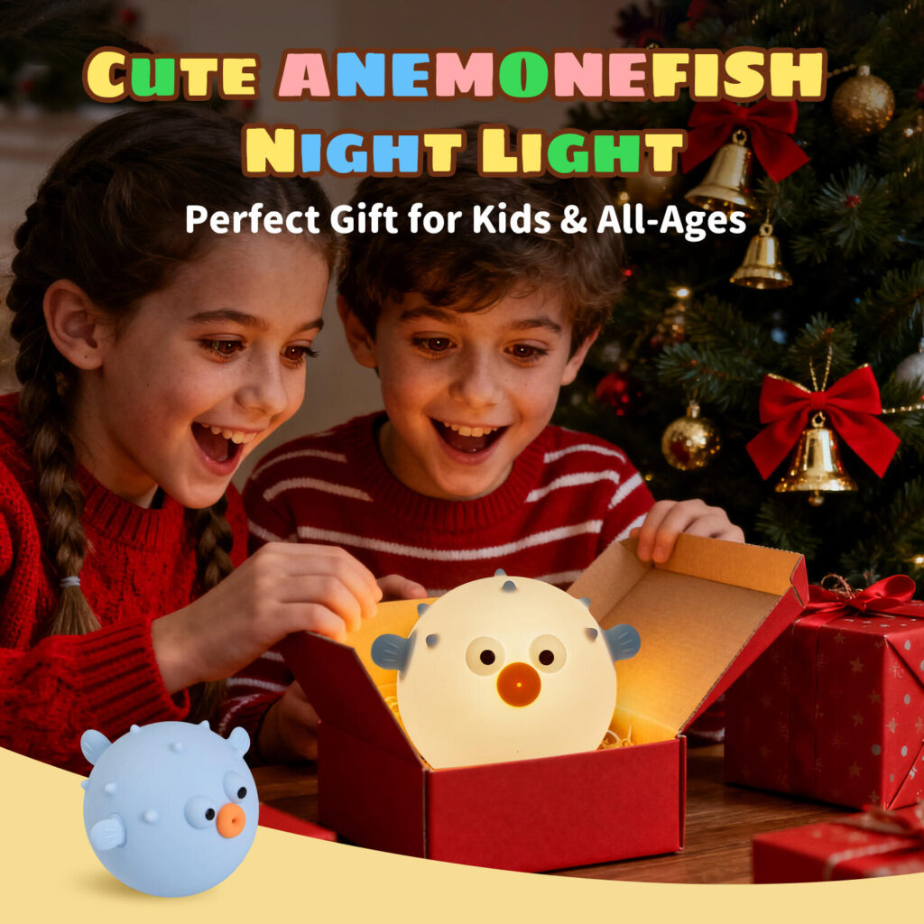 Design principal Amazon pour veilleuse mignonne-Le moment cadeau parfait : “Veilleuse poisson-clown mignonne”
