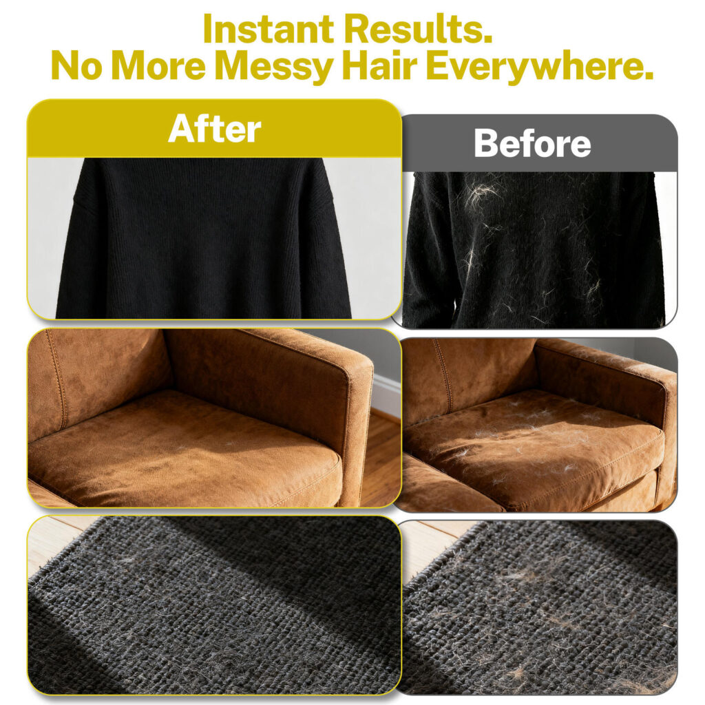 Design de Imagem Amazon para Luva Removedora de Pelos-A Imagem de Antes e Depois — Prova Visual dos Resultados